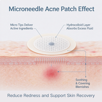 Patchs Hydrocolloïdes Anti-Acné à l'Acide Salicylique en Forme Ronde, Traitement Localisé des Boutons, Contrôle du Sébum, Soin des Imperfections, Emballage Personnalisé