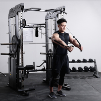 Máquina de Entrenamiento Funcional SMITH, Soporte para Sentadillas, Equipo de Levantamiento de Pesas Multifuncional, Metálico, Plegable, de Uso Comercial