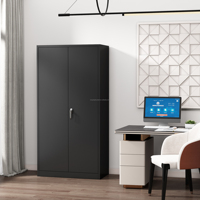Armoire de Rangement de Bureau Métallique, Classeur en Acier, Placard Métallique avec 2 Portes et 4 Étagères Réglables