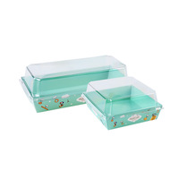 Boîte d'emballage sandwich en PP recyclable, longue et carrée, épaisseur 0,5 mm, pour la viande, les œufs, les gâteaux soufflés, les produits de boulangerie, usage alimentaire, He Sheng HS-888