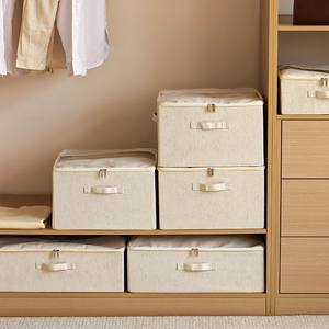 กล่องเก็บของผ้าฝ้ายเทียนซาน รูปทรงสี่เหลี่ยมผืนผ้า พับได้ พร้อมฝาปิดใส สำหรับจัดเก็บผ้าห่มและเสื้อผ้า - Product Image 5