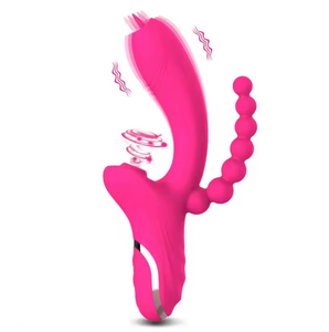 Vibrador 3 en 1 con Succión de Clítoris y Estimulación de Punto G para Mujeres, Estimulador de Lengua con Succión al Vacío, Impermeable IPX7, USB - Product Image 1