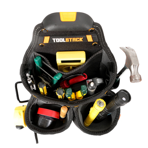 TOOL STACK - Conception confortable - Pochette à outils en cuir véritable pour électricien - Prix avantageux - Cuir de qualité supérieure - Sac à main en cuir fait main - Grand sac - Product Image 2