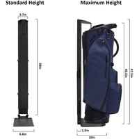 Support mural pour sac de golf JH-Mech OEM, avec ressort pneumatique réglable, pliable, en acier carbone noir mat, pour garage.