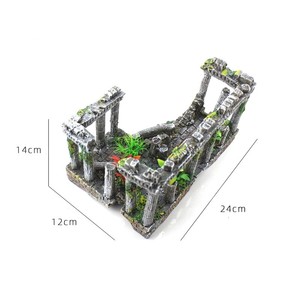 Decorações De Aquário Esconderijo De Peixe Casa <span class=keywords><strong>Betta</strong></span> Cave Resina Coluna Romana Ornamentos - Product Image 6