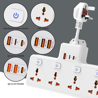Nuevo Regleta de Enchufes Universal con 3/4 Tomas de Corriente y Puertos USB, Corriente Nominal de 16A, Regleta con Interruptor Múltiple, Certificación CE/KC