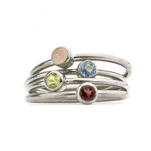 Populaire Fine Jewelry 925 Sterling Silver 14K/18K Plaqué Or/Vermeil Vente Chaude Personnalisé CZ Diamant Quatre Rangées Bague Empilable - Product Image 2