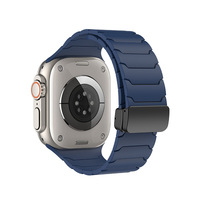 Bracelet de remplacement pour Apple Watch Series Ultra SE, texture Armor, bracelet en silicone magnétique, robuste, sport, vente en gros