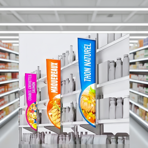 Affiche publicitaire EL pour <span class=keywords><strong>suspension</strong></span> au <span class=keywords><strong>plafond</strong></span>, double face. Les acheteurs voient votre publicité de toutes les directions. Affichage à 360 degrés - Product Image 1