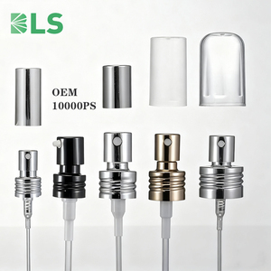 Spruzzatore a nebbia fine in alluminio anodizzato <span class=keywords><strong>argento</strong></span> e nero personalizzato 18/410-24/410 applicabile a flaconi di profumo - MOQ 10000 pezzi - Product Image 1