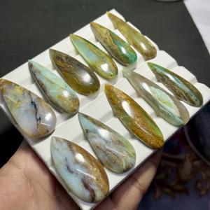 Piedras preciosas peruanas azules cabujón en forma de pera para la fabricación de joyería, precio al por mayor - Product Image 4