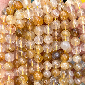 Vente en gros de brins de perles de guérisseur doré en cristal naturel utilisés pour le traitement du bracelet en cristal de guérisseur doré - Product Image 6