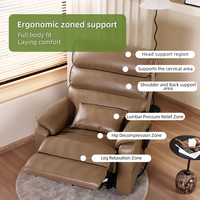 Fauteuil inclinable électrique avec télécommande, réglable 105 ° -160 °   Canapé électrique chauffant pour le bas du dos avec massage 4 points et roulettes pour chambre à coucher