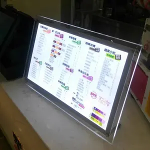 Snap khung mỏng Acrylic quảng cáo dẫn chiếu sáng lightbox thắp sáng lên Bảng menu