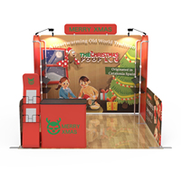 Nouveau style de stand d'exposition personnalisé avec bannière pop-up, toile tendue, fond en tissu, boîte à lumière LED pop-up