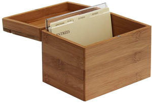 Bamboo <strong>Recipe</strong> <strong>Box</strong> With Divider, Natural, 6.80" W X 4.90" D X 5.30" H - Product Image 4