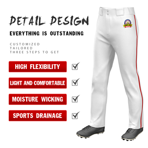 Pantaloni sportivi Anti-attrito bianchi della migliore qualità pantaloni della tuta stampati a squadre pantaloni da Baseball con Logo con nome ricamato personalizzato - Product Image 2