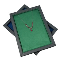 Présentation du plateau en cuir de luxe personnalisé pour la bijouterie Présentoir de colliers et bracelets Conteneur de bijoux personnalisé