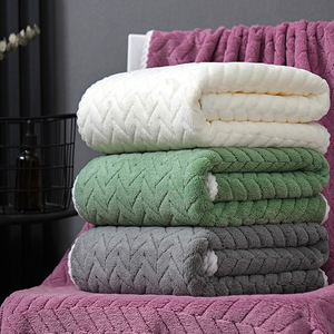 Toalla de Baño Grande de Felpa de Coral, Extra Gruesa, 90*170, de Secado Rápido, Altamente Absorbente, <span class=keywords><strong>para</strong></span> Adultos, Natación, <span class=keywords><strong>Playa</strong></span>, Regalo, Bordada - Product Image 3