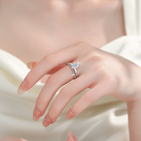 Anillo de Boda de Lujo con Corte Marquesa, Juego de Pareja para Mujer, 1 Quilate, Color D, VVS1, Plata de Ley S925 con Certificado GRA