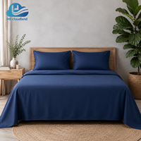 Draps de lit en coton biologique tissé percale plié, anti-transpiration, antibactérien, 400TC, certifiés OEKO-TEX Standard 100 et BSCI, Cloudland