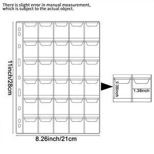 20 pochettes à rabat en PVC pour collection de pièces de monnaie, porte-pièces, feuilles de classeur pour timbres, album de collection de devises, pochettes pour pièces de monnaie, pages de pochettes pour pièces de monnaie - Product Image 3