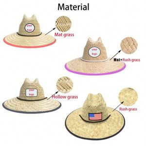 Custom Patch Print Logo Sun Outdoor Beach Fishing Straw Fabric Sombrero <b>Hat</b> <b>for</b> Men Promotion Gift - Product Image 2