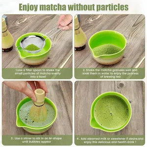 Ensemble de thé matcha japonais avec fouet sûr, cuillère réutilisable, bol à matcha - pour les amateurs de thé - Product Image 5