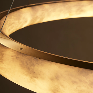Lampadario in Alabastro Halima Halo, Lampada a Sospensione <span class=keywords><strong>per</strong></span> Villa, <span class=keywords><strong>Soggiorno</strong></span>, Sala da Pranzo, Lampadario Rotondo, Arredamento Casa - Product Image 4