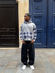 Fabricantes de Ropa <span class=keywords><strong>Zom</strong></span>, Sudadera con Capucha Personalizada de Felpa Francesa <span class=keywords><strong>100</strong></span>% Algodón, Diseño Personalizado con Bloques de Color y Parches - Product Image 4