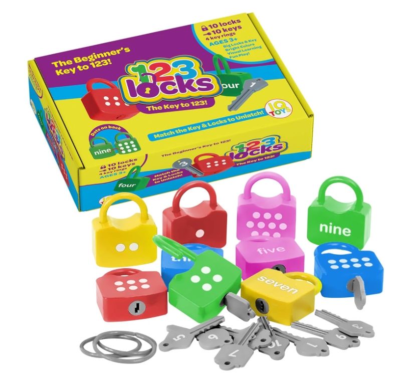 Toys Kids Learning Locks With Keys 123 Dots Numbers Matching and