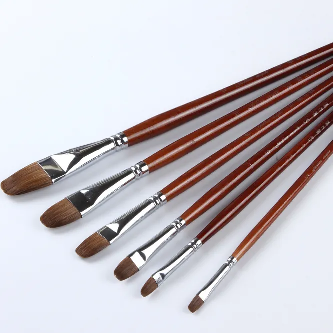 professional 6 pcs/set arts and crafts brush suit for gouache,watercolors,acrylics,oils with cheap wholesale &retail price