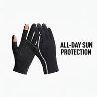 Gants unisexes d'extérieur fonctionnels avec bande réfléchissante, motif antidérapant, compatibles écran tactile 2 doigts ouverts, protection solaire UPF50+