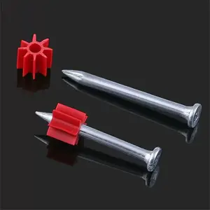 Nail Fastener Drive Pin With Red Flute 30mmx3mm 3.2mmx32mm Red Hat Hit Shooting Nail NK32 Concrete Pins