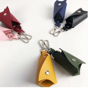 Wholesale Durable Shape Pu Leather Keychain Fob Cover <b>Ring</b> Cool Bat <b>Bag</b> Charm for Men Stylish Car <b>Key</b> Pouch - Product Image 5