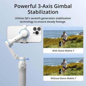 Stabilisateur de cardan <span class=keywords><strong>Osmo</strong></span> Mobile 7 <span class=keywords><strong>pour</strong></span> <span class=keywords><strong>iPhone</strong></span>/Android avec trépied intégré, ActiveTrack 7.0, édition en un clic, chargement du téléphone - Product Image 2