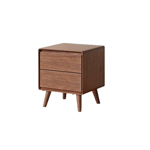 Solid Wood <b>Bedside</b> <b>Table</b> <b>Black</b> Walnut 400x350x470mm Hidden Handle Storage Cabinet For Bedroom - Product Image 3