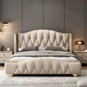 Set <span class=keywords><strong>Letto</strong></span> di Lusso Moderno in Legno di Quercia di Alta Qualità con Struttura Imbottita Regolabile e Contenitore, Misure Queen e King - Product Image 2