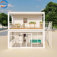 Maisons conteneurs préfabriquées détachables WinFair Japon 20 pieds, 2 chambres, en verre, à faible coût, à vendre, double étage, préfabriquées / Casa Container