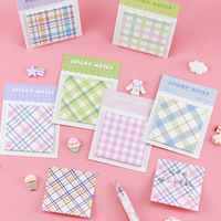 Bloc-notes adhésif transparent au design minimaliste à carreaux, portable, pour l'école et le bureau, logo personnalisé acceptable