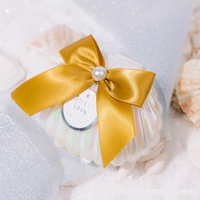 Nouvelle coquille boîtes de mariage fête d'anniversaire boîte Surprise Bracelet bague bijoux boucles d'oreilles arc avec petites perles demi-cercle