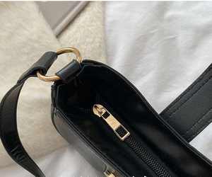 Sac à bandoulière carré rétro pour fille en cuir PU personnalisé, grande capacité, couleur unie, très tendance - Product Image 5