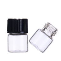 1ml Clair ambre Flacon De Verre Vide Avec Bouchon À Vis et Réducteur D'orifice