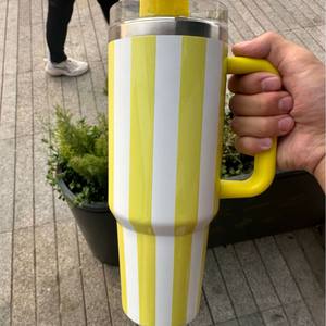 Tasses et mugs isothermes en acier inoxydable à double paroi de 40 oz, avec logo personnalisé et rayures, vente chaude - Product Image 6