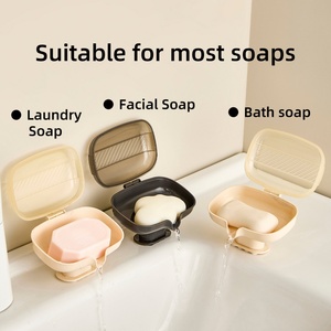 Jabonera Portátil de Plástico para Viajes, con Tapas Herméticas, Superficie Personalizable, Solución de Almacenamiento Impermeable para Baño - Product Image 2