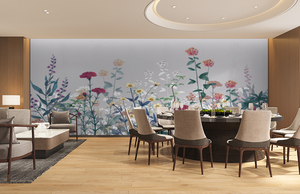 Carta <span class=keywords><strong>da</strong></span> parati murale con paesaggio naturale personalizzato stampante 3d fiori floreali design decorazione d'interni carta murale pittura artistica - Product Image 2