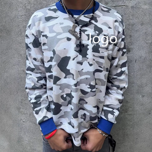 Camisetas Térmicas Oversize para Hombre, 100% Algodón, Camiseta de Camuflaje, <span class=keywords><strong>Camisa</strong></span> de Alta Visibilidad, Manga <span class=keywords><strong>Larga</strong></span>, Deportiva, Marca de Hombre - Product Image 2