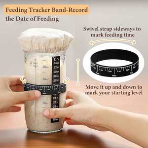 Wide Mouth Sourdough Starter Jar Kit with Date Marked Feeding Band and Thermometer Eco-Friendly Glass Dishwasher Safe Box - Product Image 3