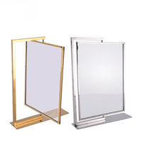 Support d'affichage publicitaire double face en acier inoxydable A4 pour cartes de table, présentoir pour panneaux KT, support POP pour centres commerciaux