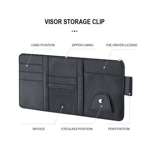 Автомобильный солнцезащитный козырек для хранения с несколькими карманами, аксессуары для салона автомобиля, очки, папка для хранения, сумка-держатель для ручек - Product Image 5
